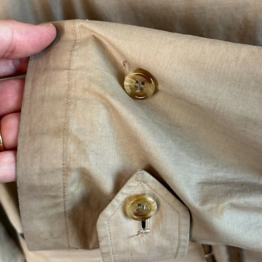 Burberry Trench Coat 10 Long Tan Cotton Nova Check‎ England - Picture 5 of 16